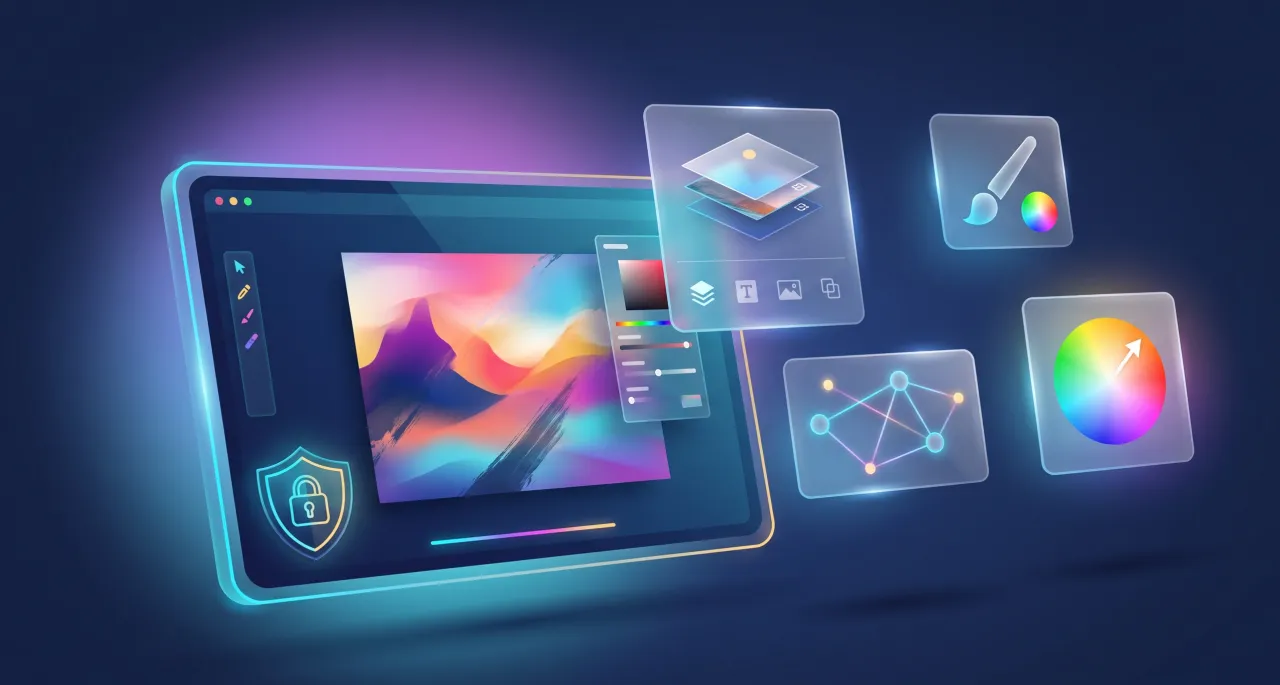 AIPhotoEditorApp workbench with an image loaded for on-device editing